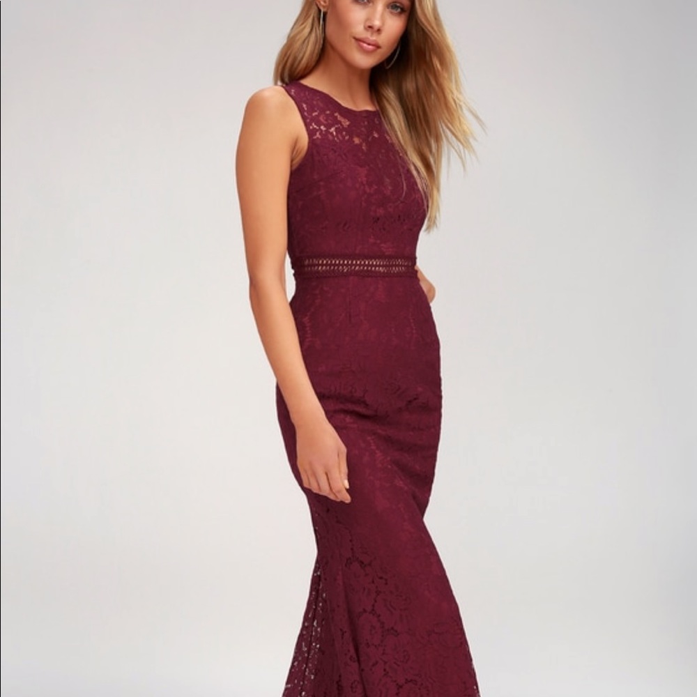 Burgundy lace dress
